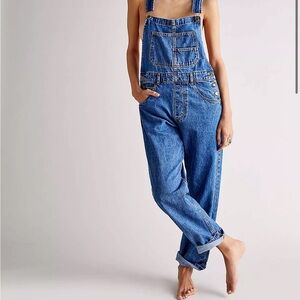 Free People Classic Blue Denim Jumpsuit